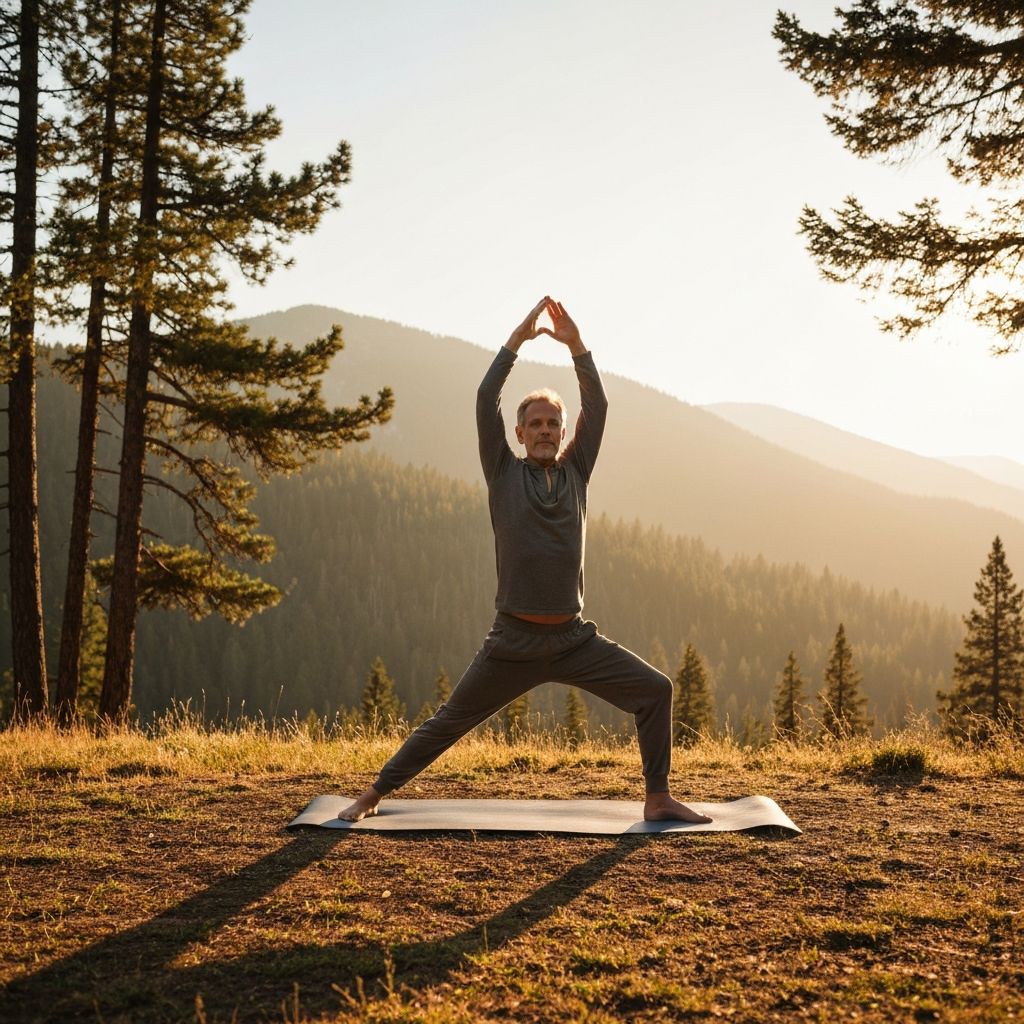 Person practicing yoga in nature